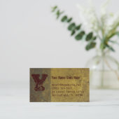 carte de visite grunge, gris, jaune et Bourgogne (Debout devant)