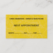 CARTE DE VISITE GRUNGE JAUNE TEXTURISÉ DE SALON DE (Dos)