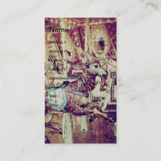 Carte De Visite Grunge Merry-Go-Round Goat (Devant)