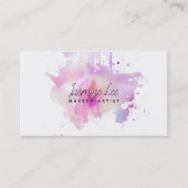 Carte De Visite grunge moderne chic de pourpre d'aquarelle de (Devant)
