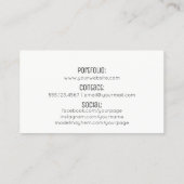 Carte De Visite grunge moderne chic de rose d'aquarelle de (Dos)