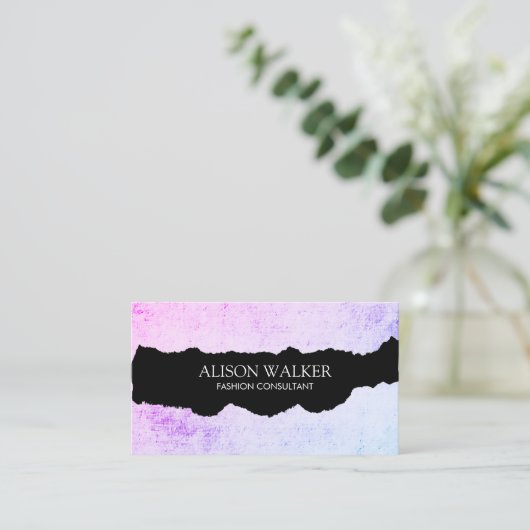 Carte De Visite Grunge moderne déchiré (Debout devant)