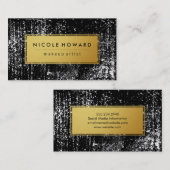 Carte De Visite Grunge moderne et élégant Faux Gold avec bordure (Devant / Derrière)