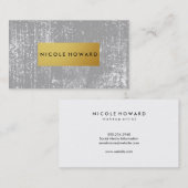 Carte De Visite Grunge moderne et élégant métal Faux Or (Devant / Derrière)