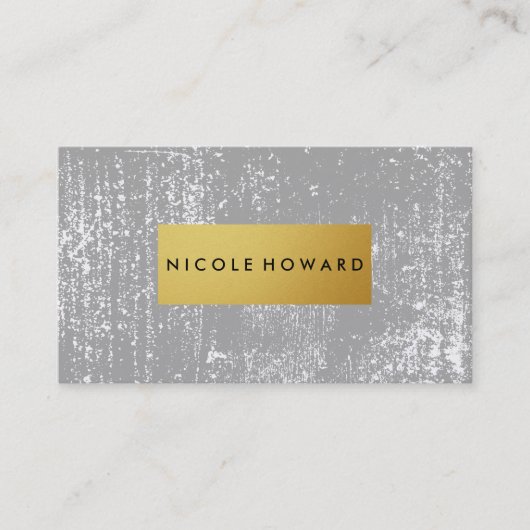 Carte De Visite Grunge moderne et élégant métal Faux Or (Devant)