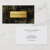 Carte De Visite Grunge moderne et élégant métal Faux Or (Devant / Derrière)