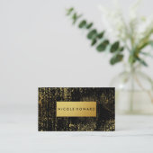 Carte De Visite Grunge moderne et élégant métal Faux Or (Debout devant)