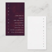 Carte De Visite Grunge moderne rouge profond avec texte vertical (Devant / Derrière)