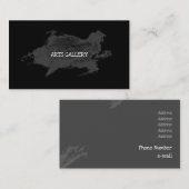 Carte De Visite Grunge Noir Sale Brosse Art Textile (Devant / Derrière)