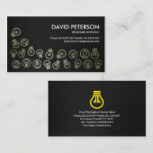 Carte De Visite Grunge noir Texture Faux Bulbes d'argent Électriqu (Devant / Derrière)