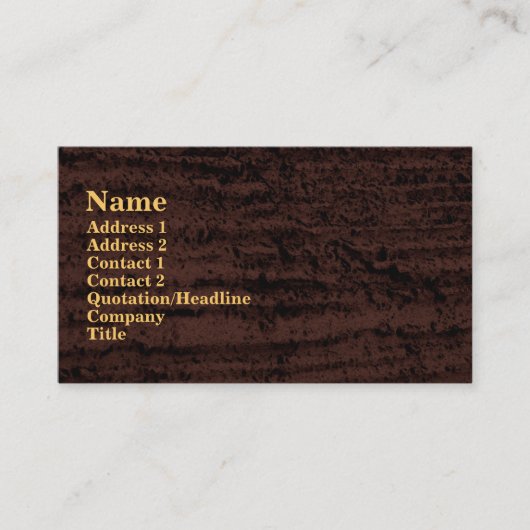 Carte De Visite grunge noire brune (Devant)