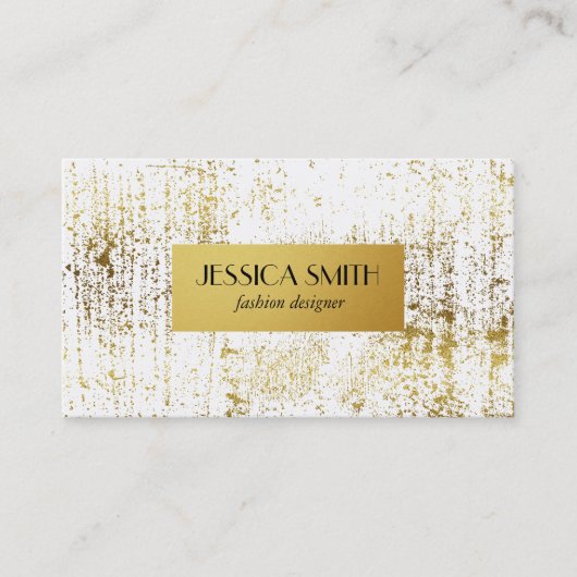 Carte De Visite Grunge Or Métallurgique élégant Faux Or (Devant)