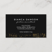 Carte De Visite Grunge Or Script Monogramme fantaisie (Dos)