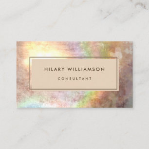 Carte De Visite Grunge Pastel Holographe Beige