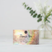 Carte De Visite Grunge Pastel Tan Beige Heart Merci (Debout devant)