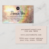 Carte De Visite Grunge Pastel Tan Beige Heart Merci (Devant / Derrière)