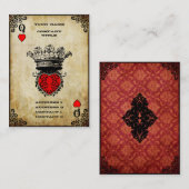 Carte De Visite Grunge Reine des Coeurs (Devant / Derrière)