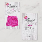 Carte De Visite Grunge rose de rose de bourse de sac à main de (Devant / Derrière)