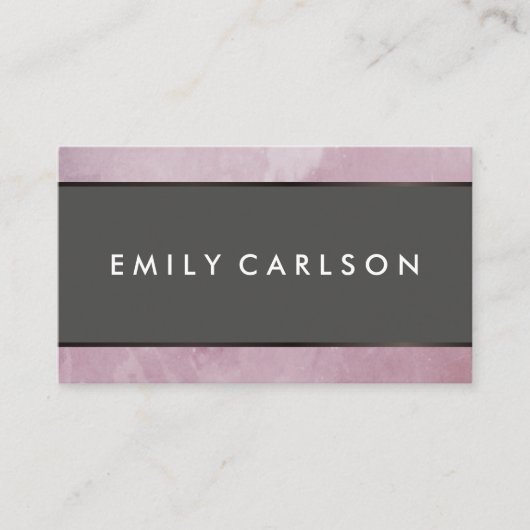 Carte De Visite Grunge rose moderne avec finition métallique Brown (Devant)