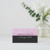 Carte De Visite Grunge rose noir deux tons (Debout devant)