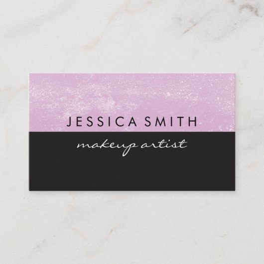 Carte De Visite Grunge rose noir deux tons (Devant)