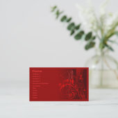 Carte De Visite grunge rouge (Debout devant)