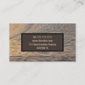 Carte De Visite grunge rustique bois grain Construction menuiserie (Dos)