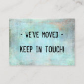 Carte De Visite Grunge rustique désespéré Nous avons Déplacé la ca (Dos)