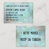 Carte De Visite Grunge rustique désespéré Nous avons Déplacé la ca (Devant / Derrière)