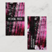 Carte De Visite Grunge Streak - Rose (Devant / Derrière)