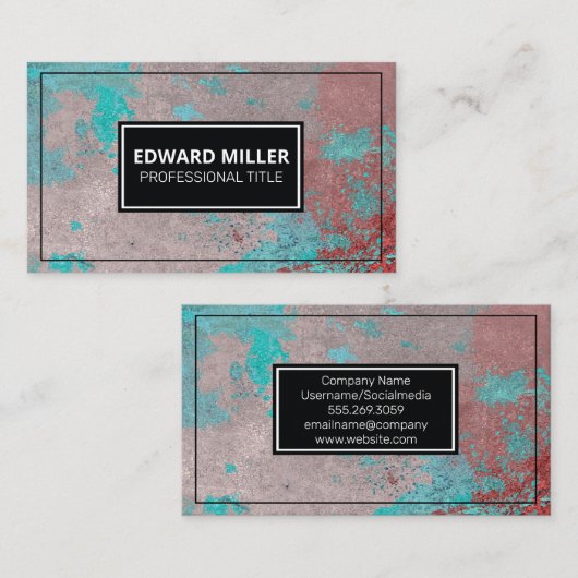 Carte De Visite Grunge Texture Peinture (Devant / Derrière)