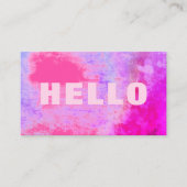 Carte De Visite Grunge unique Hello Hot rose Lilac violet (Devant)