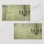 Carte De Visite Grunge Wallpaper Chandelier Sage Arrière - plan (Devant / Derrière)