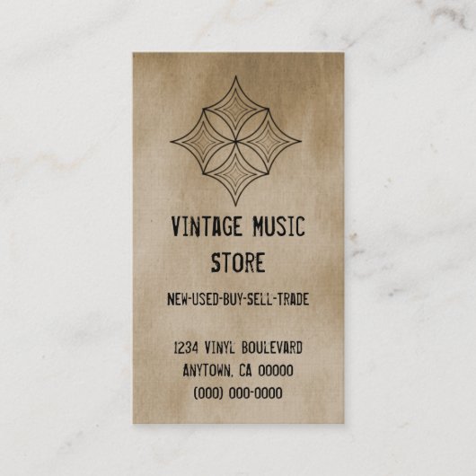 Carte de visite Grungy Diamond, Latte (Devant)