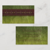 Carte De Visite Grungy Texturé Vert et Brown (Devant / Derrière)