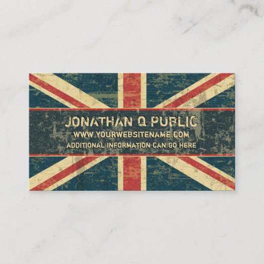 Carte De Visite Grungy Union Jack (Devant)