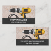 Carte De Visite Grungy Wall Arrière - plan | Power Drill (Devant / Derrière)