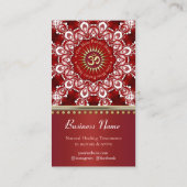 Carte De Visite Guérir Om Shanti Rouge Blanc Mandala Yoga Business (Dos)