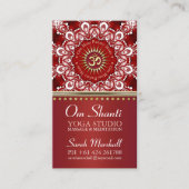 Carte De Visite Guérir Om Shanti Rouge Blanc Mandala Yoga Business (Devant)