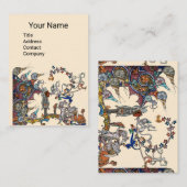 CARTE DE VISITE GUERRE BESTIAIRE MÉDIÉVALE, CHEVALIERS, CRÈME DES  (Devant / Derrière)