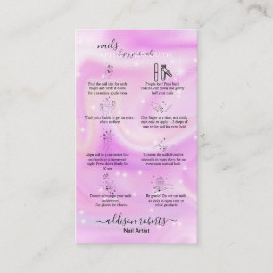 Carte De Visite Guide d'application des ongles Glam Iridescente