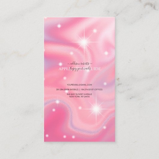 Carte De Visite Guide d'application Glam Iridescente Nails Bu (Dos)