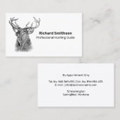 Carte De Visite Guide de chasse professionnelle simple (Devant / Derrière)