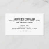 Carte De Visite Guide de l'ombre de blanchiment des dents (Dos)