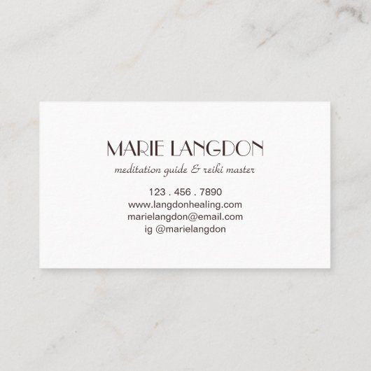 Carte De Visite Guide de méditation Pêche Reiki Stone Cairn Stack (Dos)