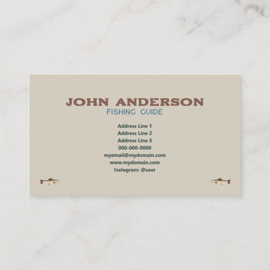 Carte De Visite Guide de pêche (Dos)
