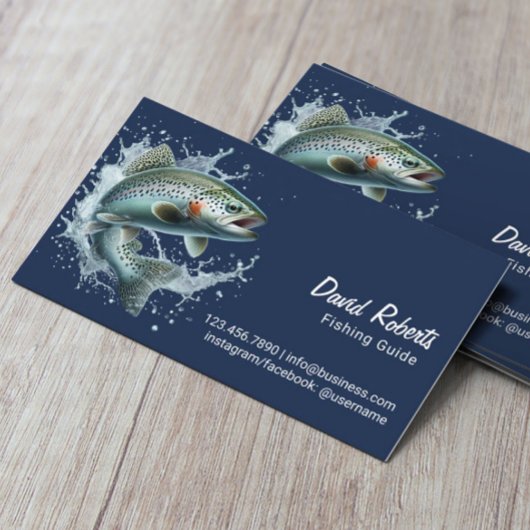 Carte De Visite Guide de pêche Chartes de pêche Marine Bleue