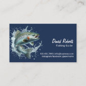 Carte De Visite Guide de pêche Chartes de pêche Marine Bleue (Devant)