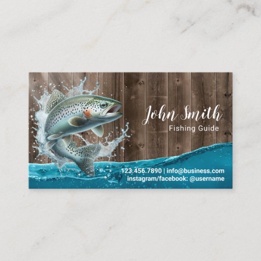 Carte De Visite Guide de pêche Chartes de pêche Professionnel (Devant)