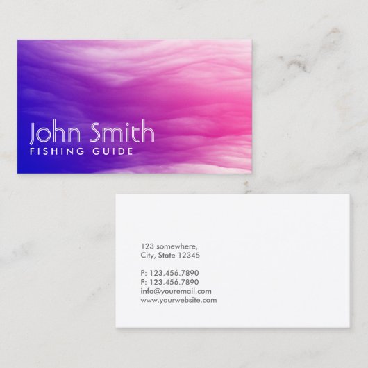 Carte De Visite Guide de pêche moderne violet et rose (Devant / Derrière)